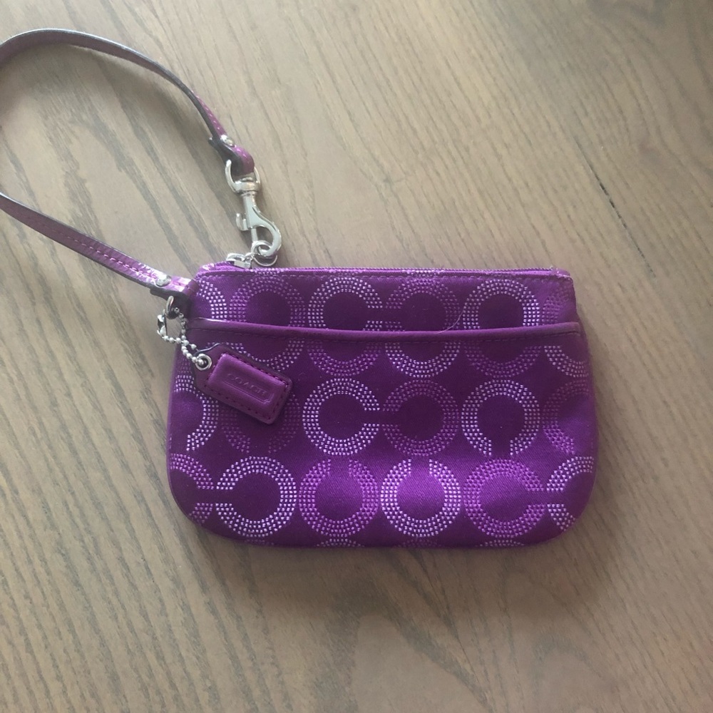 Purple Coach Wristlet